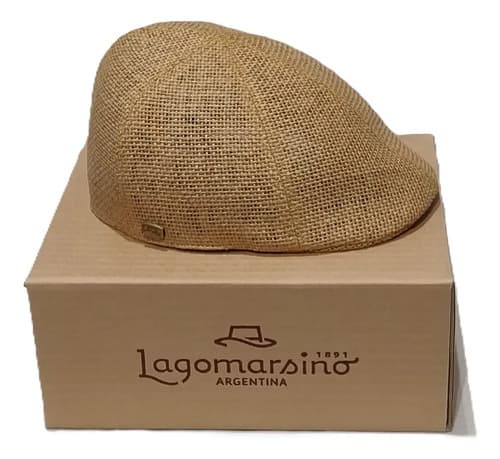 Gorra Boina Lagomarsino Kent Rafia Italia + Caja Lagomarsino